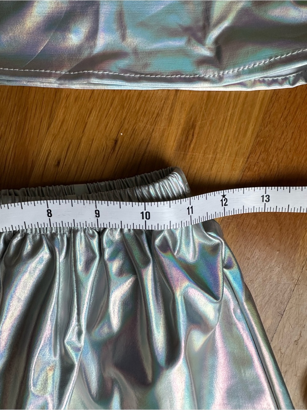 Sparkle In Pink Alien Costume Size 7/8 (XXL) Silver Elastic Skirt Top Accessory - Picture 5 of 6